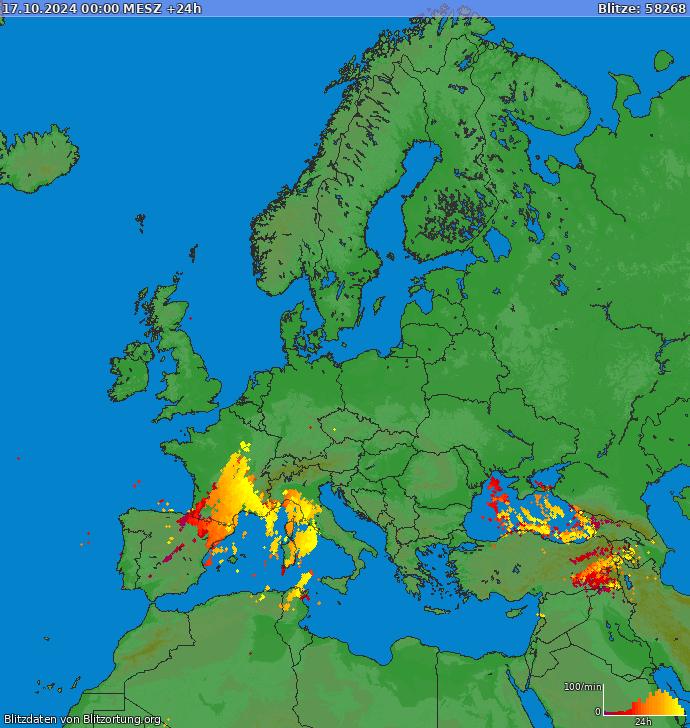 Blitzkarte Europa 18.10.2024