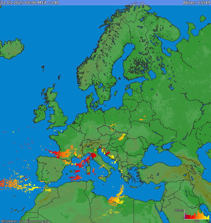 Blitzkarte Europa 13.03.2025