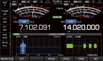 Icom IC-7610 LCD Audio scope example